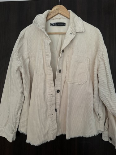 Cream cord jacket - cream, zara