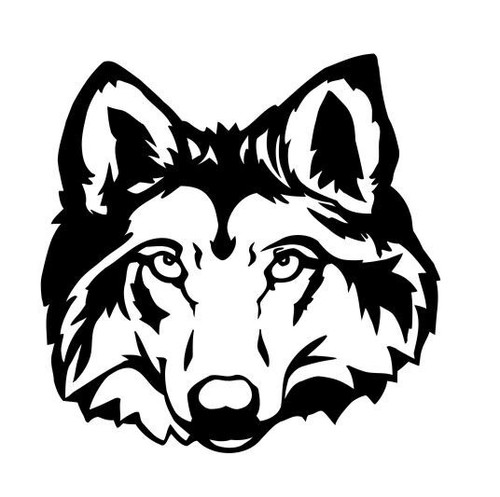 Wolf head car sticker 20x20cm - wolf,