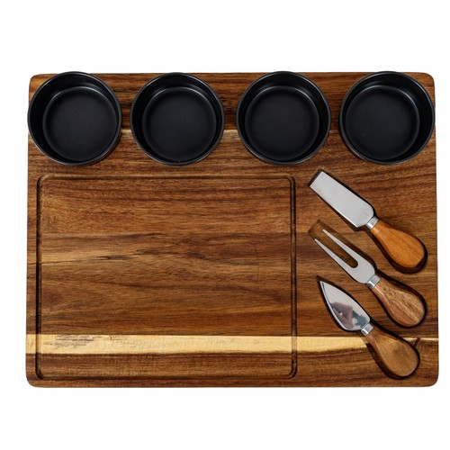 Acacia cheese board set - acacia,