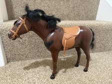 Sindy 1970s Vintage Horse Pedigree Dark Brown, L Bending Head