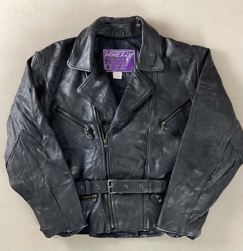 Vintage leather biker jacket - vintage,
