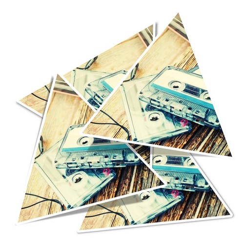Triangle vinyl stickers old - 4x,