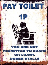 PAY TOILET METAL SIGN RETRO