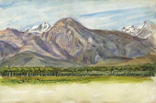 Mountain scene watercolour - scene,