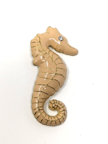Vintage seahorse brooch - seahorse,