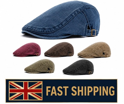 Men flat cap - men, washed