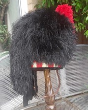 WW1 / PRE WW2 SCOTTISH PIPERS BONNET CAMERON HIGHLANDERS ARMY HELMET HAT OSTRICH