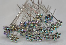 Hair Pins Bridal Wedding Stunning Diamante Available In AB Crystal Party x 20