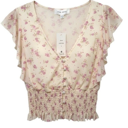 Pink rose cream - rose, floral