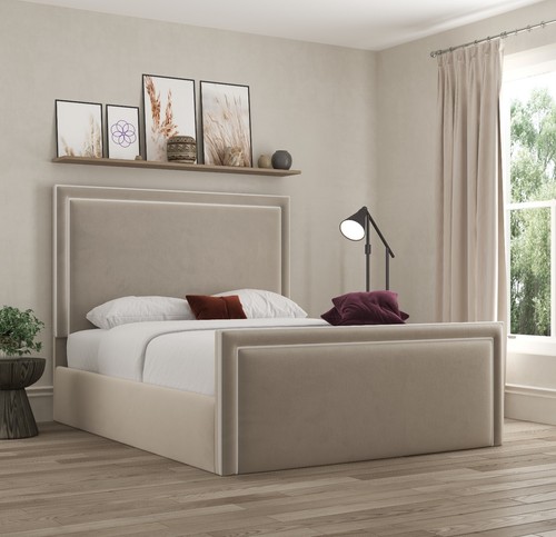 Verona pipping upholstered bed - pipping,