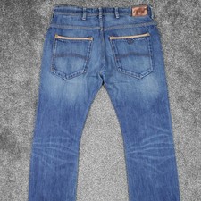 Armani Jeans Blue Size 34 W34 L32 Men's Regular Straight Stonewashed Button Fly