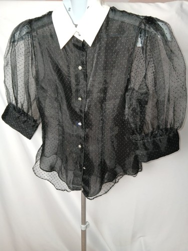 Zara black sheer puff sleeve - zara,