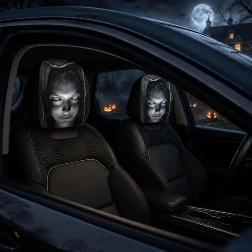 Halloween car headrest covers - halloween,