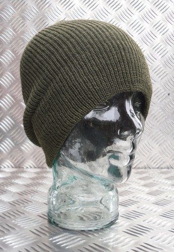 Green knitted beanie - beanie, hat