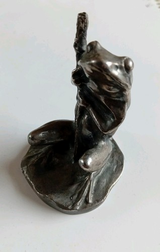 Vintage pewter standing frog - vintage,