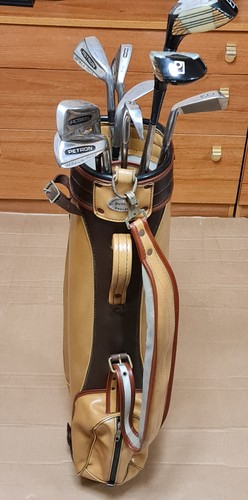 Vintage brown golf clubs - vintage,