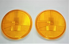 PORSCHE 911 912 930 964 965 SET H4 YELLOW RHD HEADLIGHT LENSES NEW