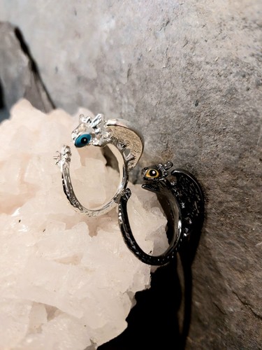 Black dragon toothless ring - dragon,