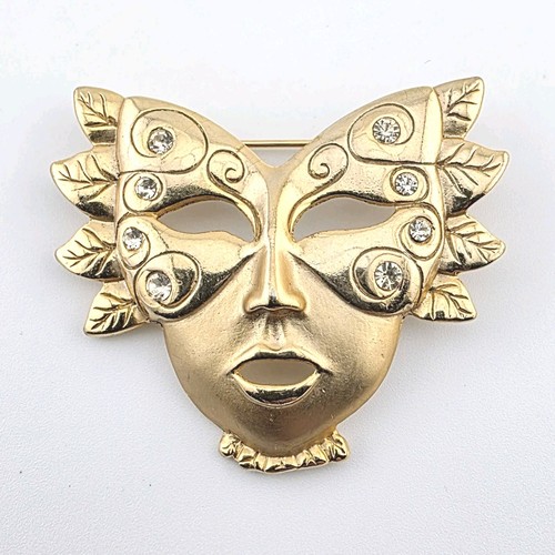 Goldtone mardi gras mask - goldtone,
