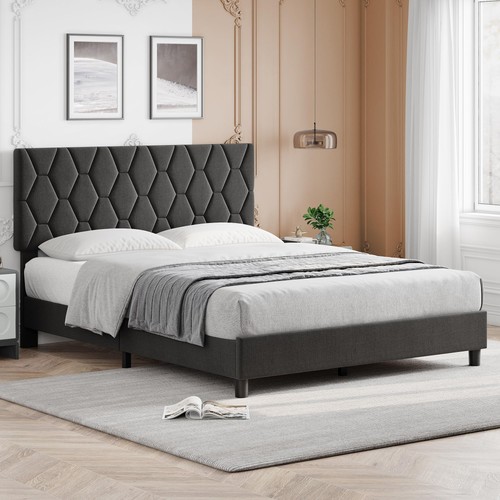 Upholstered bed frame linen - bed,