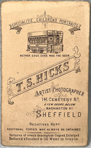 Cdv tram car picture back - car,