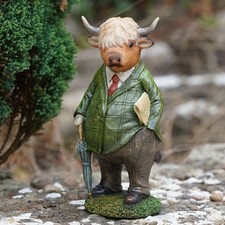 Highland cow resin sculpture - resin,