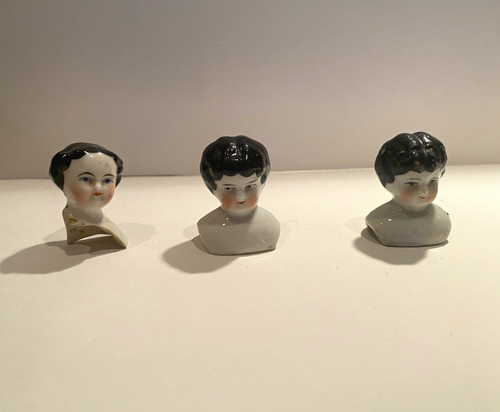 Vintage china doll heads set - vintage,