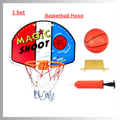 Set basketball hoop with - hoop,