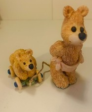 "Cub Club" Teddy bear pulling bear on wheels. lovely condtion