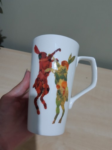 Fighting hares latte - hares, by