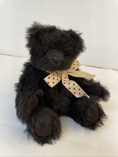 Collectors Black Teddy Bear with a Bow by JU - BEARY BEARS / Betty Guiver