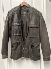 Hein Gericke Dakar Leather Jacket Size 44 Rare Vintage Heavy Weight Biker Brown