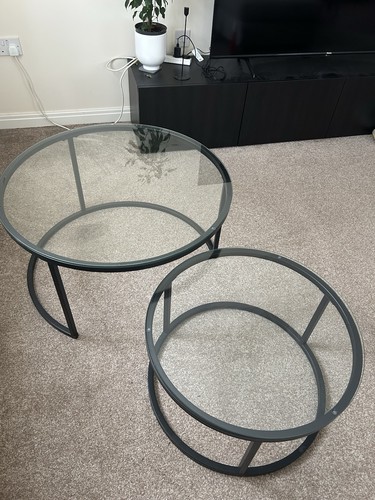 Glass top coffee table - coffee,