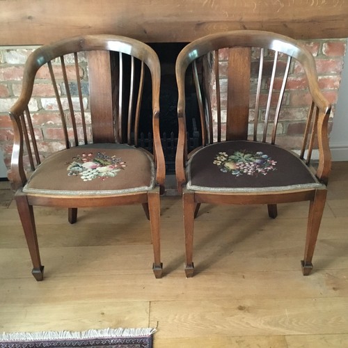 Pair edwardian oak - pair,
