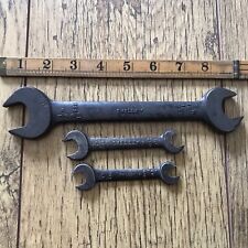 3 Vintage Shelley 1/2" to 1/8"Whitworth Open Ended Spanners. No 1