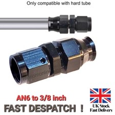 AN-6 BLACK Straight FEMALE SWIVEL to 3/8 9.5mm HARDLINE TUBE Compression Fitting