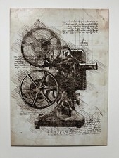 Displate Movie Projector Leonardo Da Vinci inspired metal poster + Magnet