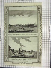 Original Old Antique Print