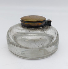 Antique Clear Glass Inkwell