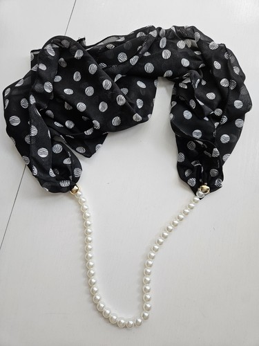 Polka dot skinny - scarf, faux