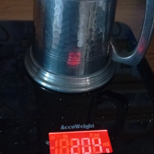Hammered pewter beer tankard - hammered,