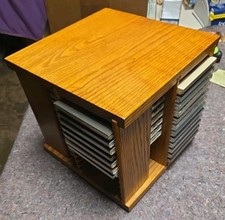 Oak Rotating CD Holder 48 Slot