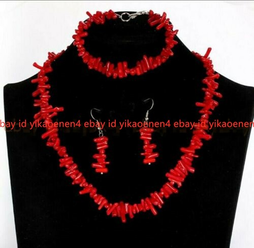 3x10mm natural red coral chip - 3x10mm,