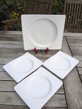 Villeroy & Boch White 'New Wave' Side/Bread Plate x3 & Dinner Plate X1 Mezzo