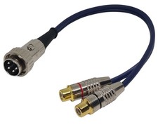 NAIM 4 PIN TWIST-LOCKING DIN TO 2 X PHONO RCA SOCKETS OFC CABLE (15 CM)
