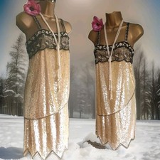 River island vtg gold sequin