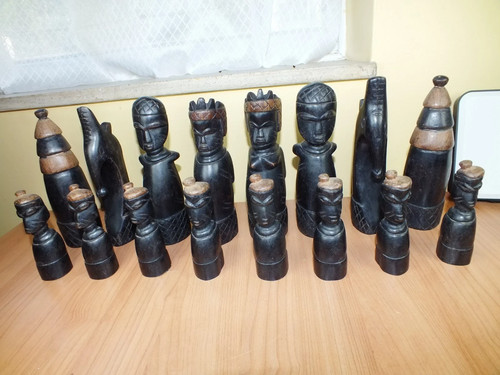 African chess pieces - pieces, vintage