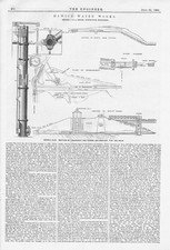HAWICK Roxburghshire The Water Works Antique Engineering Print 1882