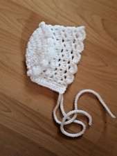 Handmade Hand Crocheted Baby Girl Filet Bonnet/Hat  acrylic  various sizes/cols.
