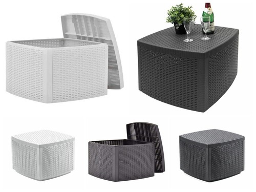 Coffee table rattan ottoman - coffee,